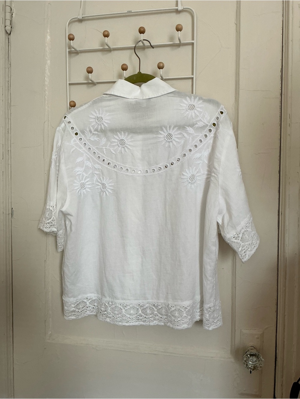 Madewell White Embroidered Cotton Button-Down Shirt - Picture 2 of 6